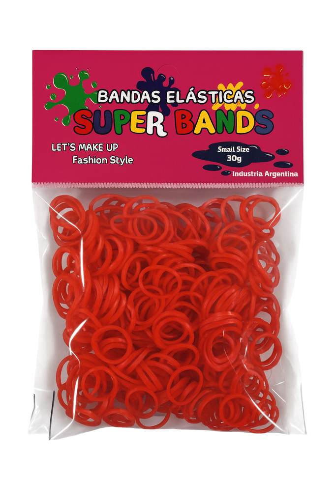 [D151008] SUPER BANDS DISPLAY N°15X2mm 30Gr  ROJO