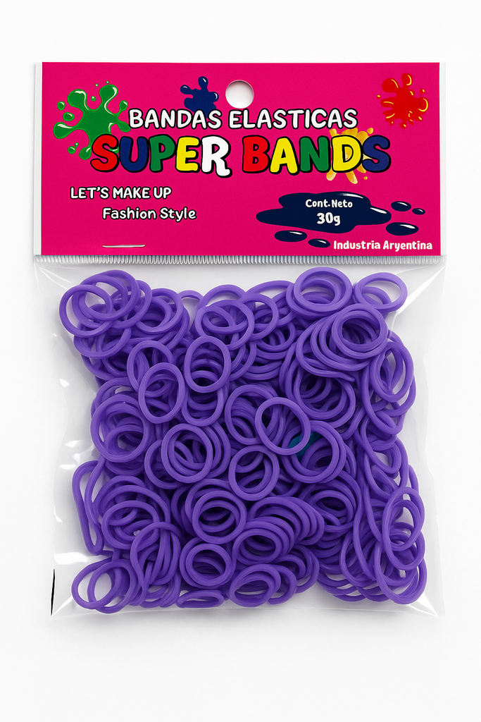 [D151013] SUPER BANDS DISPLAY N°15X2mm 30Gr  VIOLETA