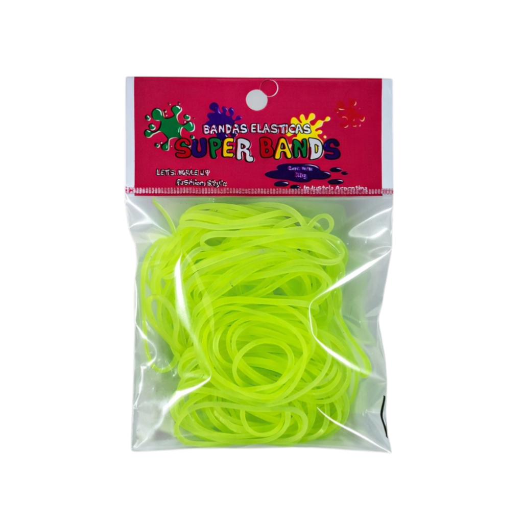 [D401017] SUPER BANDS DISPLAY N°40X2mm 30Gr  AMARILLO FLUO