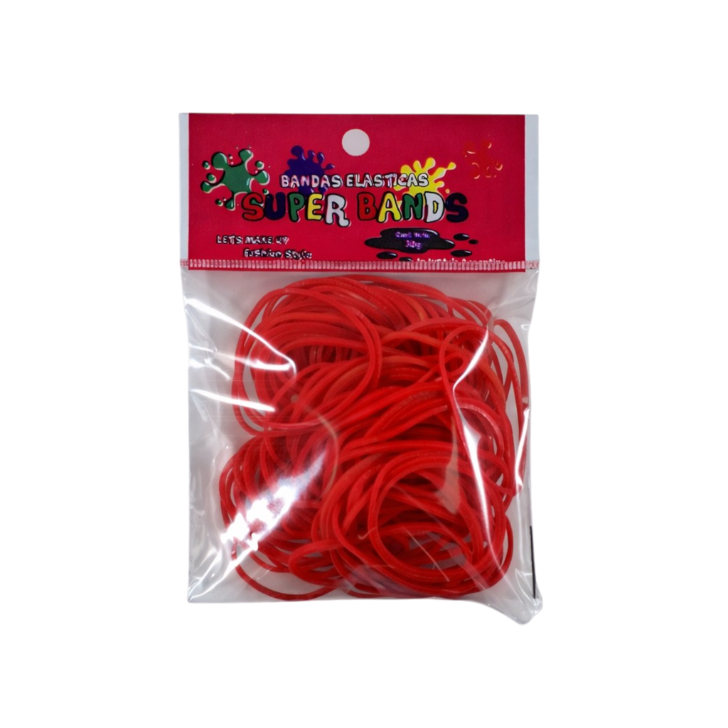 [D401024] SUPER BANDS DISPLAY N°40X2mm 30Gr  ROJO